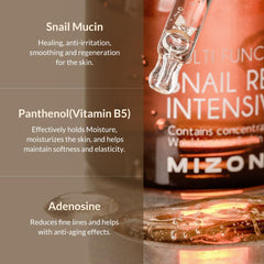 MIZON ampoule next to ruler for scale, compact travel-friendly benefit