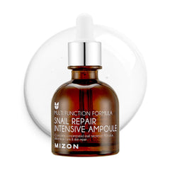 MIZON ampoule front packaging showing bottle and label, clear product benefit