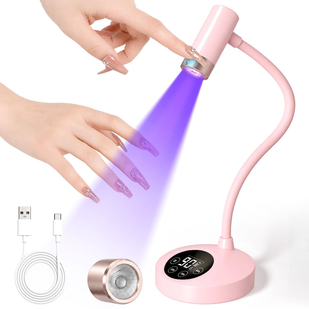 mlogiroa pink lamp front view showing compact design and portability