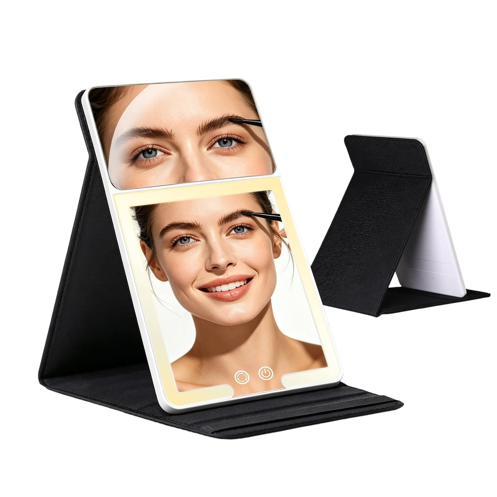 MMgzylh closed leather case protects mirror for travel convenience