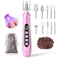 MNKSCOF electric nail drill front view showing controls and compact design for portability