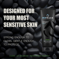 MNWASH texture close-up lather demonstrating gentle, hydrating foam benefits