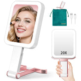 Mocado front view rose gold mirror shows sleek design and easy portability