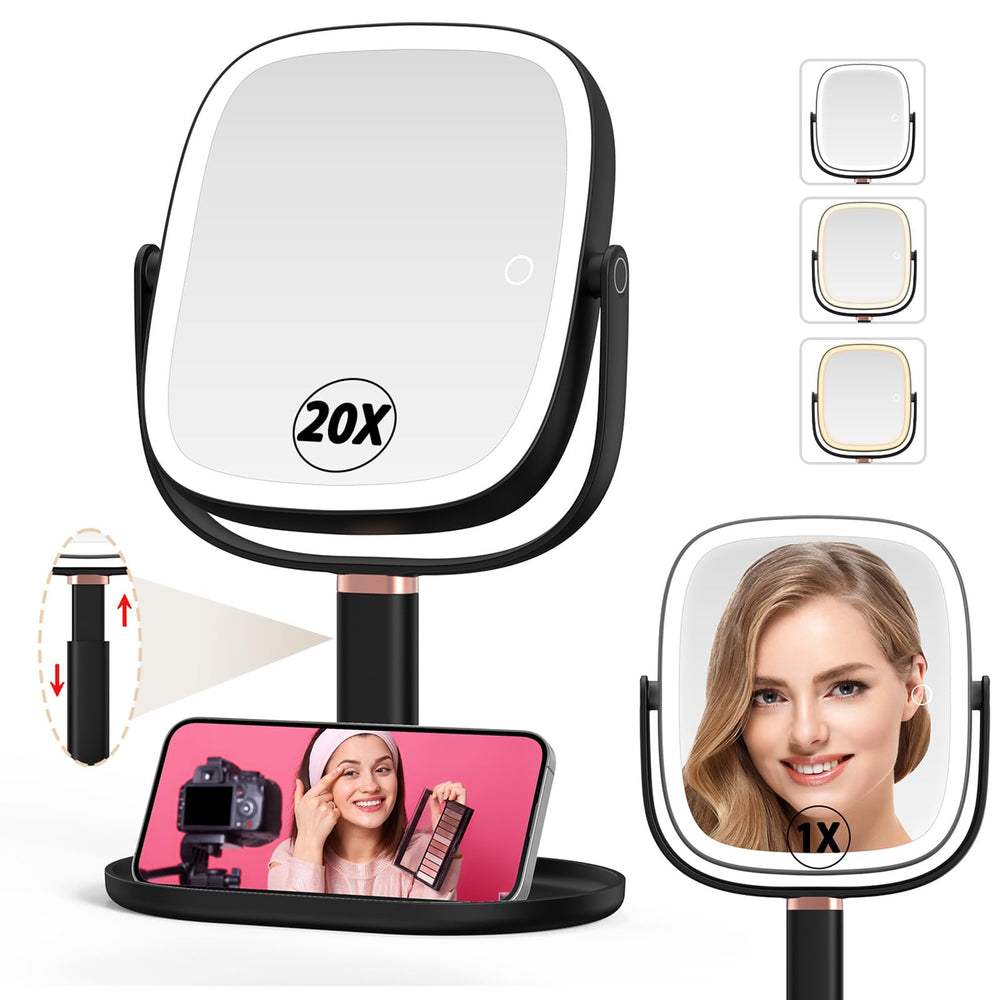Mocado front view with LED ring showing even illumination and clearer makeup application