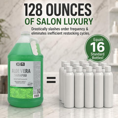 MODA shampoo being poured with staff-friendly dispenser benefit