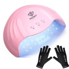 modelones front view showing lamp and gloves for fast professional curing