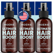 Moerie front packaging spray bottle showing clean design and volume benefit