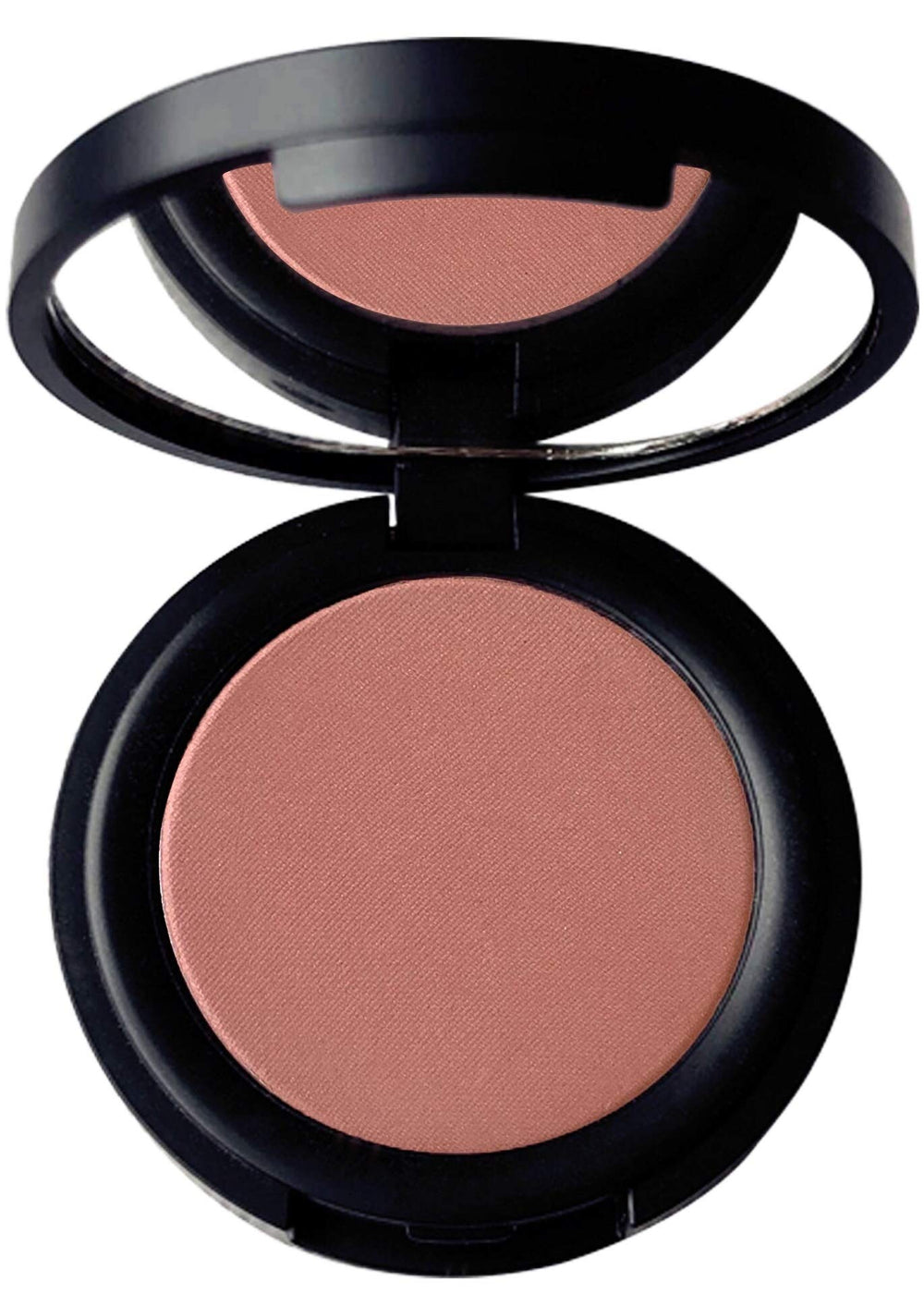 Mom's Secret compact front view showing dusty rose shade and clean ingredients