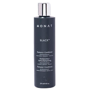 MONAT bottle front view showing sleek packaging and quick two-in-one benefit