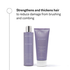 MONAT shampoo and conditioner pairing on shelf for easy selection