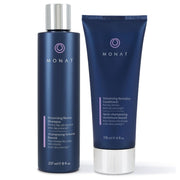 MONAT front packaging showing both volumizing bottles and benefits