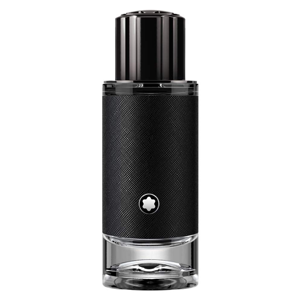 Montblanc Explorer front bottle display showing sleek design and portability