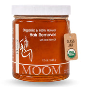 MOOM front jar packaging showing product and organic label for trust