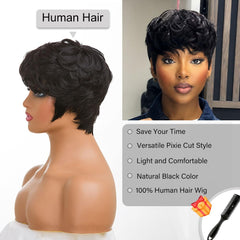 MOONSHOW side profile of wig highlighting tapered back and neat edges