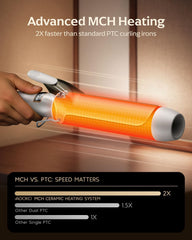 Mooqlizz temperature control panel showing 12 settings and precise styling benefit