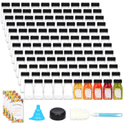 Moretoes front packaging showing 144 clear 4oz bottles and caps, ideal for bulk use