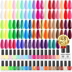 Morovan front packaging showing the full 48-piece kit and base top coats for variety