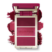 MORPHE front view of open palette showing three finishes and compact design benefit