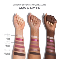 MORPHE Love Byte textured swatches on skin showcasing smooth blendable finishes