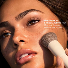Morphe portrait mode flat foundation brush closeup showing dense bristles for streak-free blending