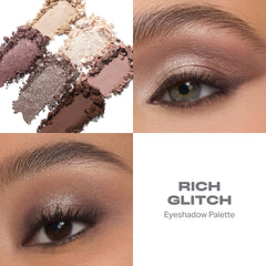 MORPHE open palette top view displaying six neutral mattes and shimmers for versatile looks