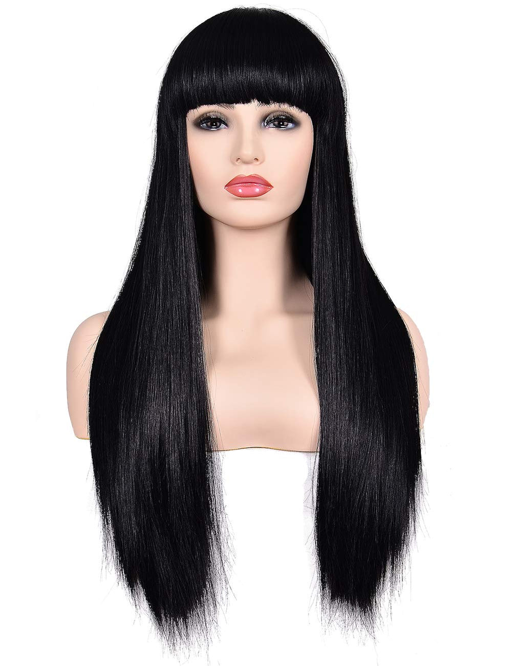 morvally front view showing natural black hair and flattering silhouette