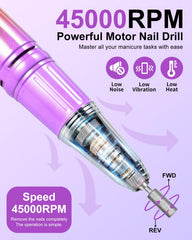 MOSKANY handpiece close-up showing ergonomic grip and low vibration benefit