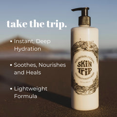 Mountain Ocean lotion texture close-up illustrating lightweight absorption