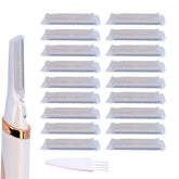 MOVELOVE front pack showing 18 replacement dermaplane heads for long-lasting supply