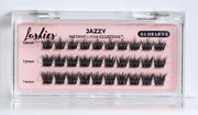 MoxieLash Jazzy front packaging showing 30-pack and mixed lengths benefit ease