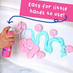 Mr. Bubble foam texture detail showing thick fluffy lather that holds shapes for play