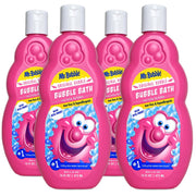 Mr. Bubble front packaging showing four bottles and benefits