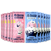 Mr. Bubble packet front portrait showing retro design and easy single-use benefit