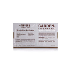 Mrs. MEYER'S close-up of concentrate pouch label highlighting natural ingredient transparency