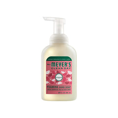 Mrs. MEYER'S foam texture on palm showing gentle, quick-rinse benefit