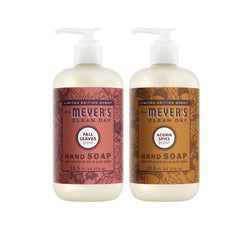 Mrs. MEYER'S front packaging showing both autumn scent bottles and seasonal appeal