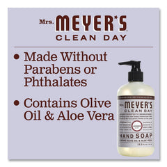 Mrs. MEYER'S bottle beside hand demonstrates size and controlled portioning
