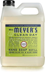 Mrs. MEYER'S Lemon Verbena refill label close-up showing fragrance and details