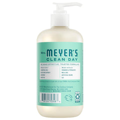 Mrs. MEYER'S mint bottle closeup with crisp green label conveying refreshing, energizing kitchen scent