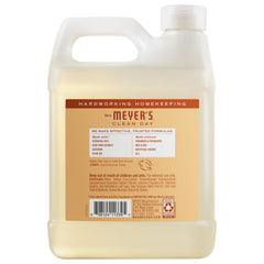 Mrs. MEYER'S close-up of refill pouring, demonstrates easy transfer and no-spill benefit