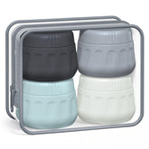 Mrsdry clear pouch with four jars for easy security checks and organized packing