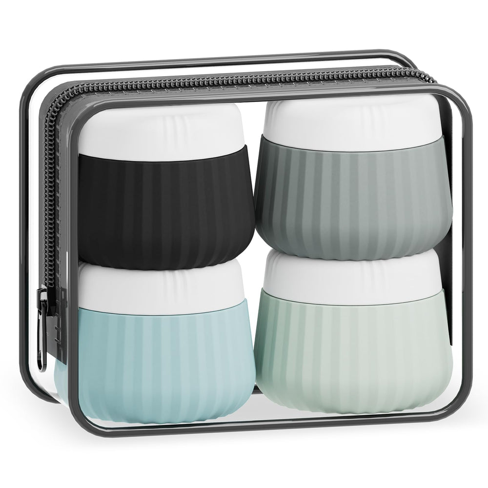 Mrsdry front packaging showing four travel jars and clear bag for easy packing