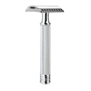 MÜHLE R41 front view showing razor profile and durable finish for precise shaving