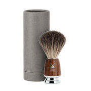 MÜHLE RYTMO brush front view highlighting stylish handle and chrome accents for durable grip