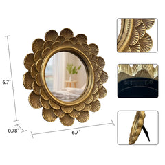 Musanpou close-up of carved resin frame detailing, vintage look and durable finish