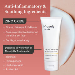 Musely hand applying cream demonstrating quick absorbency benefit