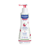 Mustela front packaging showing bottle and label benefit: gentle cleansing
