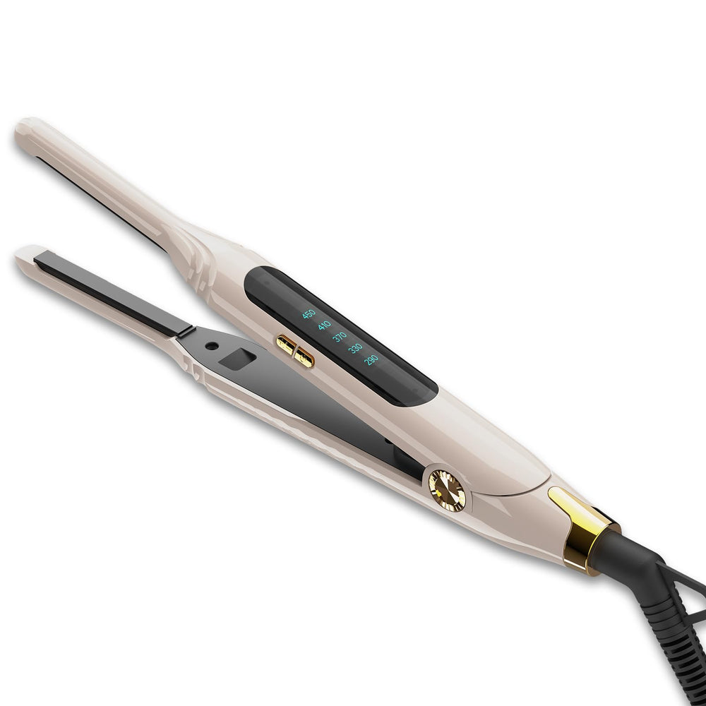 mvxitanny front view of the mini flat iron showing compact design and portability