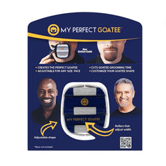 My Perfect Goatee packaging front showing tool and benefits