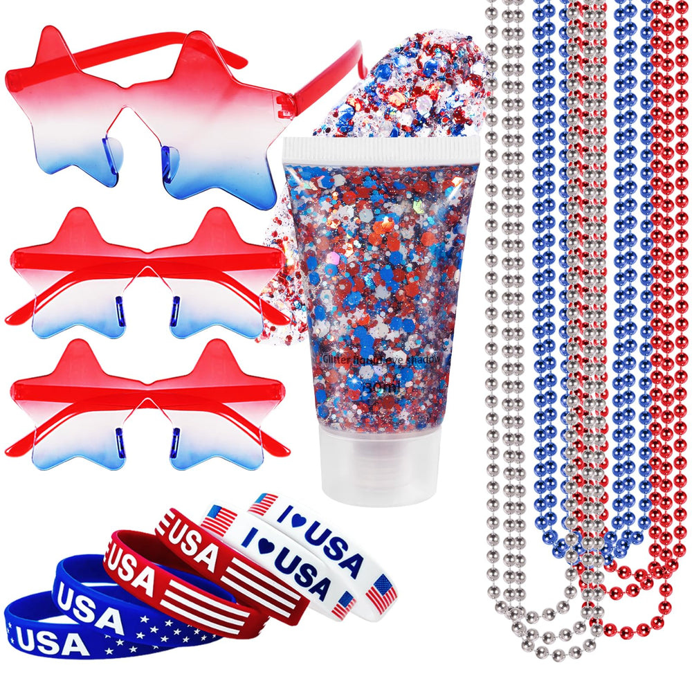 Mysense front packaging showing full 19-piece patriotic accessories set and quick outfit solution
